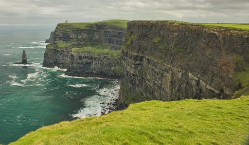The breathtaking Cliffs of Moher, Ireland, showcasing rugged coastline and dramatic sea views.