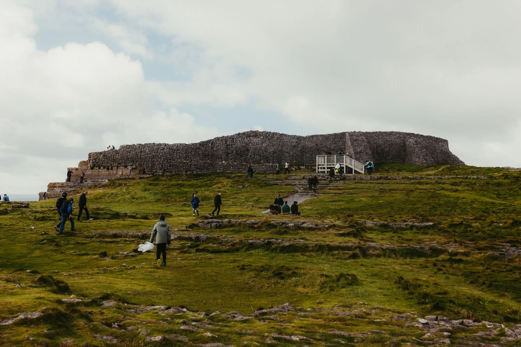 Climb to a prehistoric fort that stops at an unfenced cliff
