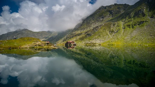 Bâlea Lake, a glacial lake high in the Făgăraș mountains.