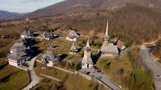 Bârsana Monastery from the air